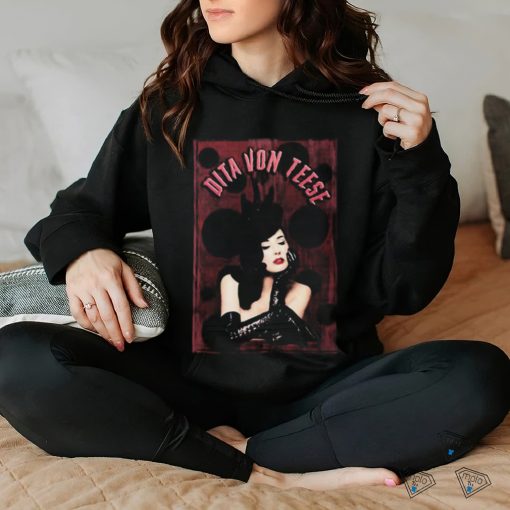 Red & Black Dita Von Teese Dot Texture Design Shirt