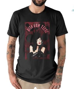 Red & Black Dita Von Teese Dot Texture Design Shirt