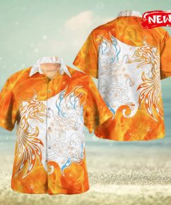 Regular And Alolan Ninetales Tribal Design Hawaiian Shirt and Short