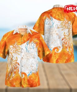 Regular And Alolan Ninetales Tribal Design Hawaiian Shirt and Short