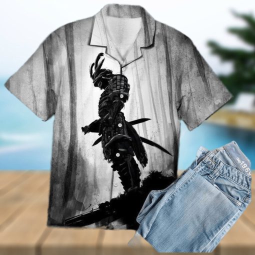 Samurai Stands In The Forest Hawaiian Shirt