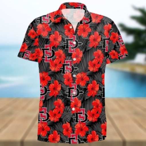 San Diego State Aztecs Men’s Basketball Hibicus Flowers Gift For Fans 3D Hawaiian Shirt Man