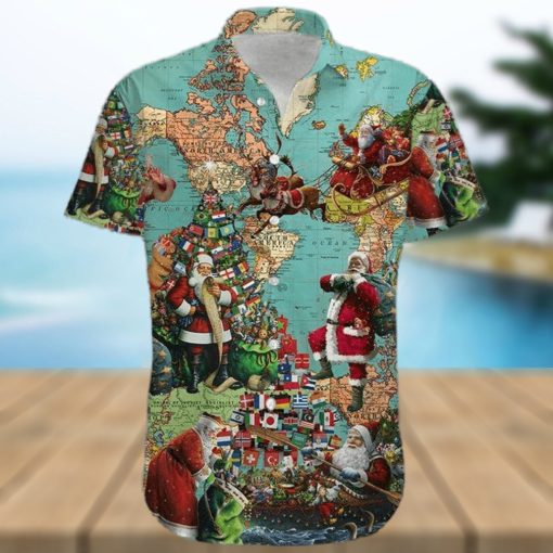 Santa Claus Around The World Hawaiian Shirt