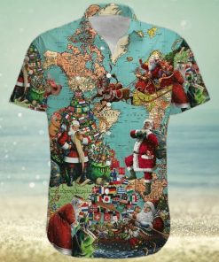 Santa Claus Around The World Hawaiian Shirt