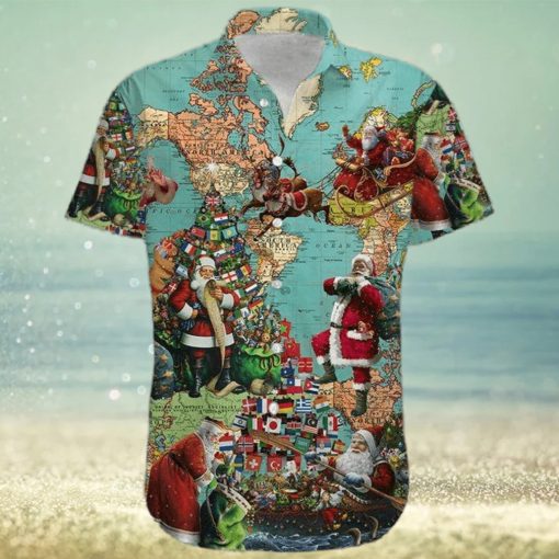 Santa Claus Around The World Hawaiian Shirt