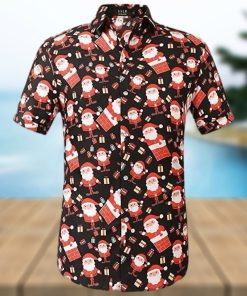 Santa Claus Holiday Party Christmas Hawaiian Shirt