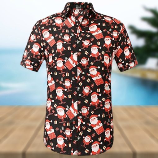 Santa Claus Holiday Party Christmas Hawaiian Shirt