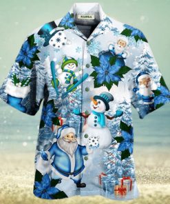 Santa Claus In Blue World Hawaiian Shirt