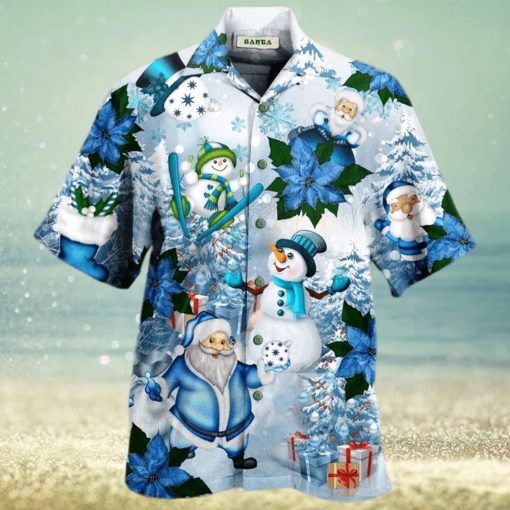 Santa Claus In Blue World Hawaiian Shirt