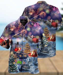 Santa Claus Rides Tank To Come Christmas Hawaiian Shirt