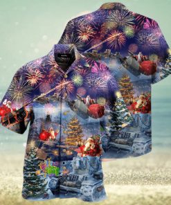 Santa Claus Rides Tank To Come Christmas Hawaiian Shirt