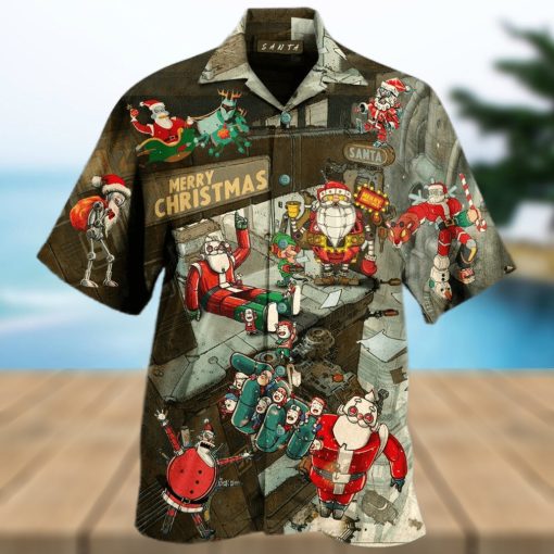 Santa Claus Robot Hawaiian Shirt