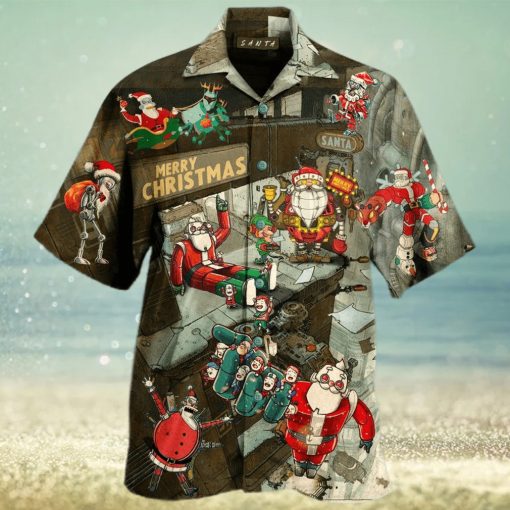 Santa Claus Robot Hawaiian Shirt