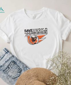 Save the World U.S.A from Gun Violence logo shirt