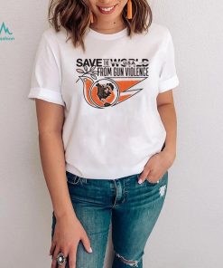 Save the World U.S.A from Gun Violence logo shirt