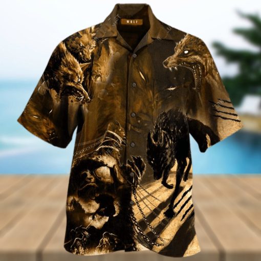 Scary Black Wolf Hawaiian Shirt