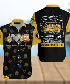 School Bus Driver Life Black Aloha 3D Hawaii Shirts Summer For Mens And Womens