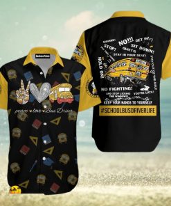 School Bus Driver Life Black Aloha 3D Hawaii Shirts Summer For Mens And Womens