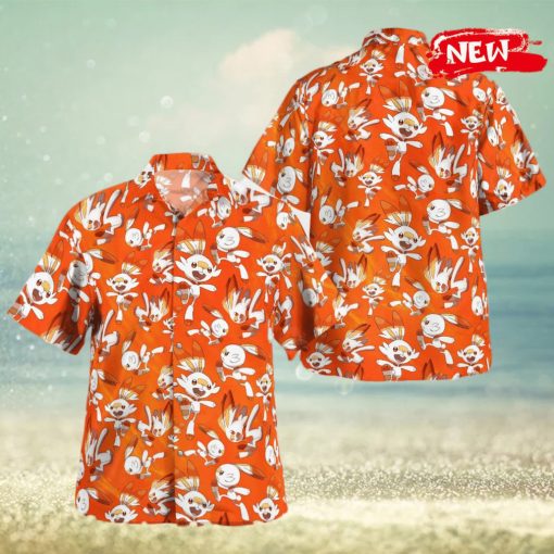 Scorbunny Pattern Summer Design Hawaiian Shirt and Short