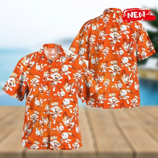 Scorbunny Pattern Summer Design Hawaiian Shirt and Short