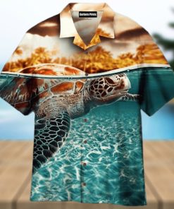 Sea Turtle Swimming Aloha 3D Hawaiian Shirt Gift For Men And Women