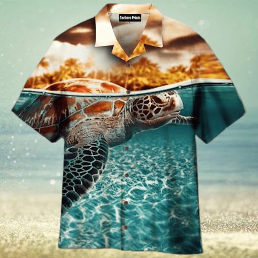 Sea Turtle Swimming Aloha 3D Hawaiian Shirt Gift For Men And Women