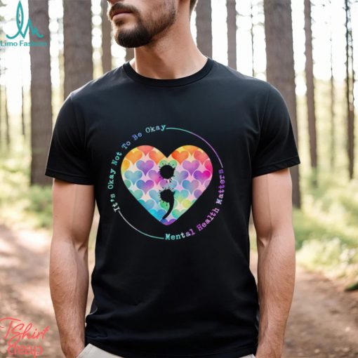 Semicolon Heart Suicide Prevention Mental Health Awareness T Shirt