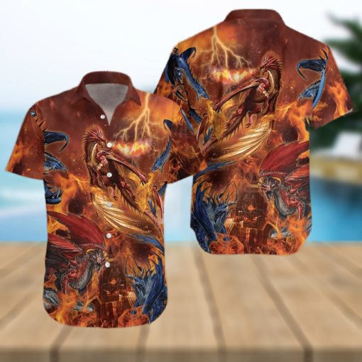 Shape Of Fire Dragons Hawaiian Shirt