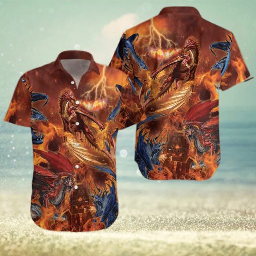 Shape Of Fire Dragons Hawaiian Shirt