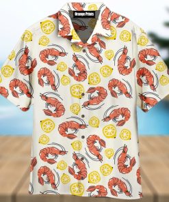 Shrimps And Lemons Pattern Aloha 3D Hawaiian Shirt For Men And Women