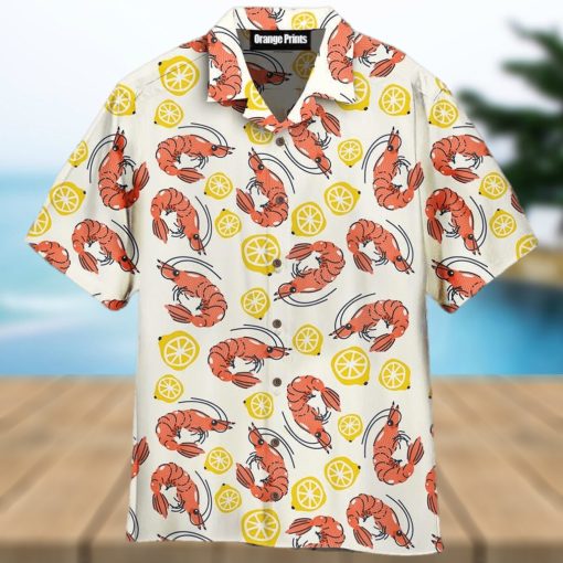 Shrimps And Lemons Pattern Aloha 3D Hawaiian Shirt For Men And Women