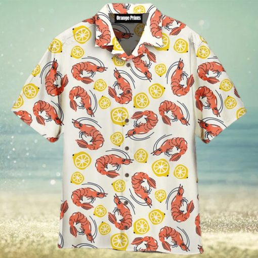 Shrimps And Lemons Pattern Aloha 3D Hawaiian Shirt For Men And Women