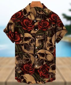 Skull And Rose Hawaiian Shirt