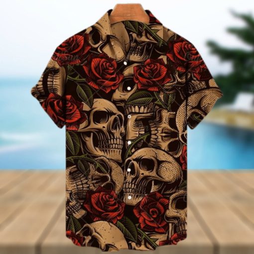 Skull And Rose Hawaiian Shirt