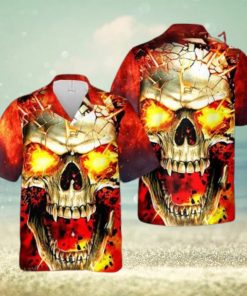 Skull Fire Aloha Hawaiian Shirt