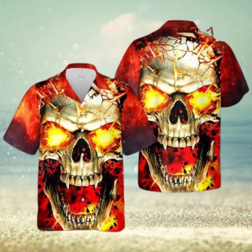 Skull Fire Aloha Hawaiian Shirt