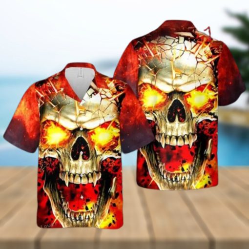 Skull Fire Aloha Hawaiian Shirt