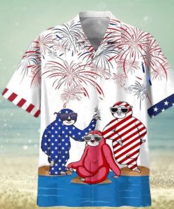 Sloths With Firework 4th Of July Hawaiian Shirt