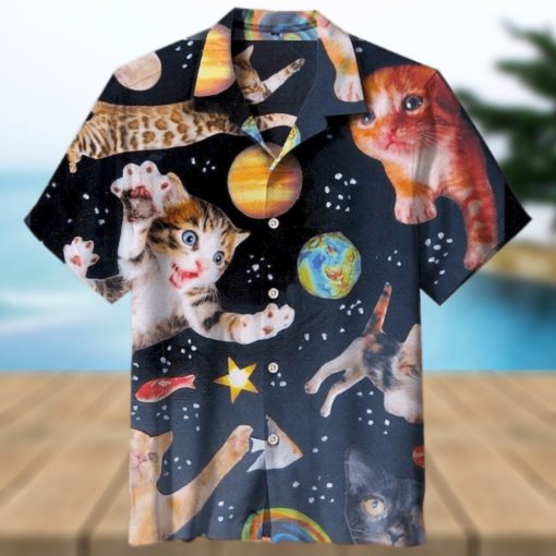 Space cat Hawaiian shirt