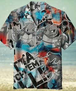 Squirtle Evolution Graffiti Pokemon Hawaiian Shirt