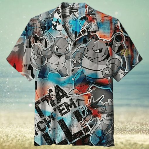 Squirtle Evolution Graffiti Pokemon Hawaiian Shirt