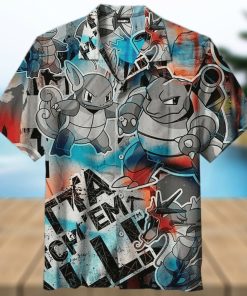 Squirtle Evolution Graffiti Pokemon Hawaiian Shirt