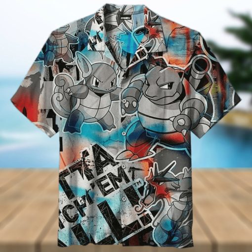 Squirtle Evolution Graffiti Pokemon Hawaiian Shirt