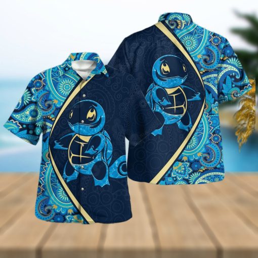 Squirtle Paisley Pattern Design Hawaiian Shirt and Short