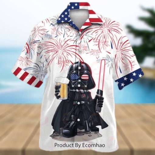 Star Wars Independence Day Darth Vader With Beer Hawaiian Shirt