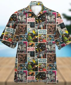 Star Wars Print Comic Pattern Hawaiian Shirt