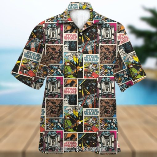 Star Wars Print Comic Pattern Hawaiian Shirt