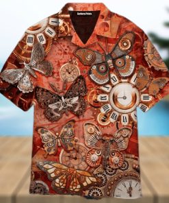 Steampunk Butterfly History Clock Aloha 3D Hawaiian Shirt Gift For Men And Women