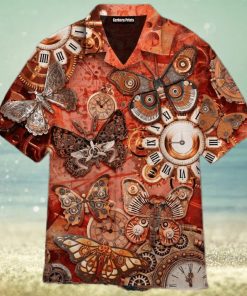 Steampunk Butterfly History Clock Aloha 3D Hawaiian Shirt Gift For Men And Women