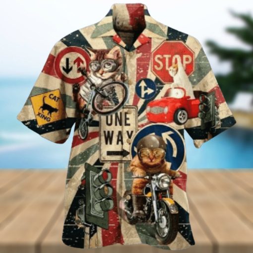 Super Cool Driving Cat Vintage Hawaiian Shirt